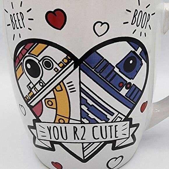 Star Wars Beep Boop You R2 Cute Ceramic Valentine's Love Jumbo Coffee Tea Mug - Picture 2 of 8